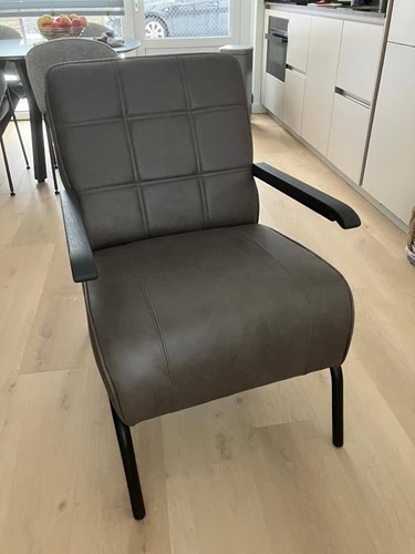 Leren fauteuil - bruin leer