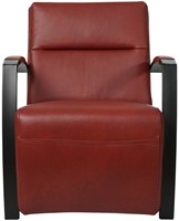 Leren industriële fauteuil Arrival - Granada leer Rouge - Frame zwart-2