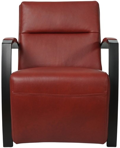 Leren industriële fauteuil Arrival - Granada leer Rouge - Frame zwart-2