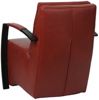 Leren industriële fauteuil Arrival - Granada leer Rouge - Frame zwart-3