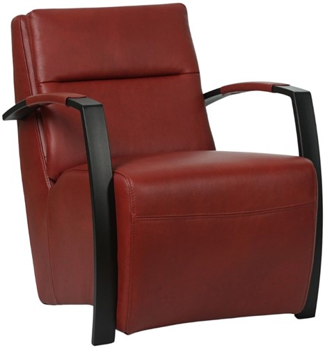 Leren industriële fauteuil Arrival - Granada leer Rouge - Frame zwart