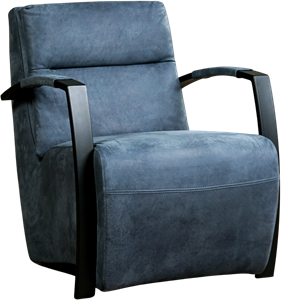 Leren fauteuil arrival 309 blauw, blauw leer, blauwe stoel