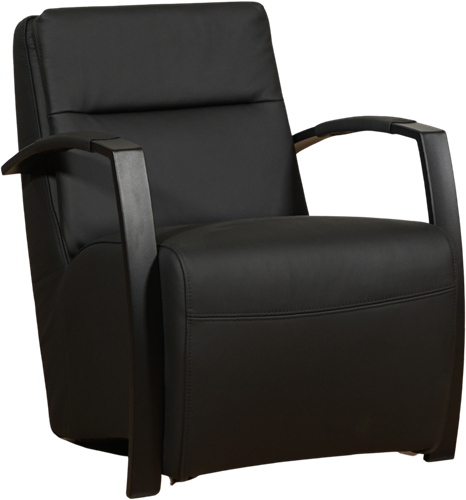 Leren industriële fauteuil Arrival - Toledo Leer Nero - Frame zwart
