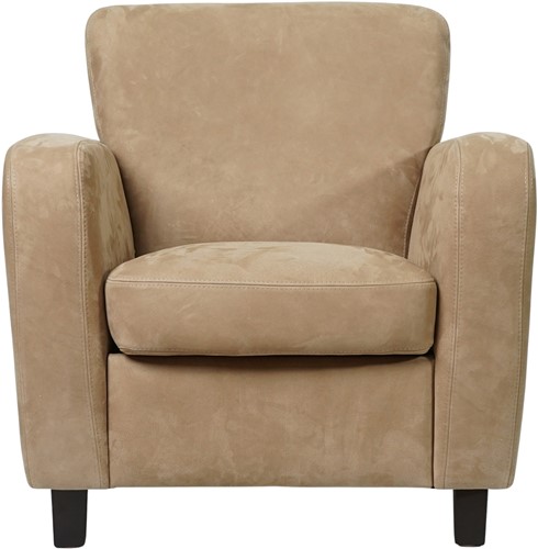 Leren fauteuil Believe - Kenia Leer Taupe - Hout zwart-2