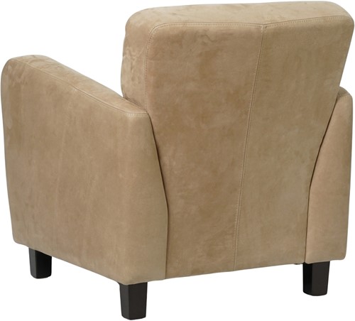 Leren fauteuil Believe - Kenia Leer Taupe - Hout zwart-3