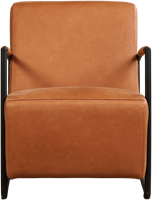 Leren industriële fauteuil Creative - Rancho Leer Cognac - Frame zwart-2
