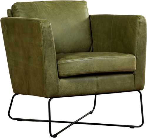 Leren design fauteuil Crossover - Kenia Leer Olive