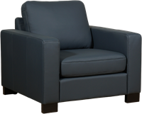 Leren fauteuil Energy - Massif Lava (grijs) - Poot hout, Zwart