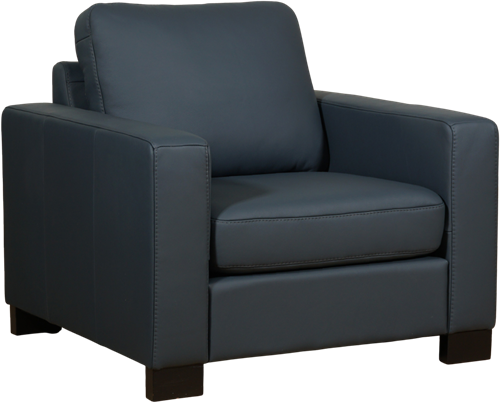 Leren fauteuil Energy - Vintage Stone (grijs) - Poot hout, Zwart
