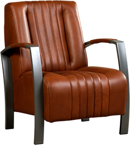 Leren fauteuil glamour 374 bruin, bruin leer, bruine stoel