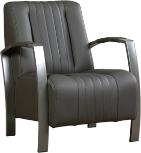 Leren fauteuil glamour 119 grijs, grijs leer, grijze stoel