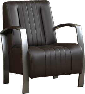 Leren fauteuil glamour 137 bruin, bruin leer, bruine stoel