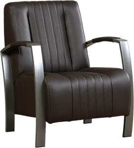 Leren fauteuil glamour 20 bruin, bruin leer, bruine stoel