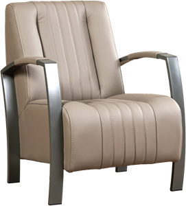 Leren fauteuil glamour 113 bruin, bruin leer, bruine stoel
