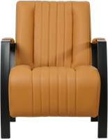 Leren industriële fauteuil Glamour - Toledo Leer Sabbia - Frame zwart-2
