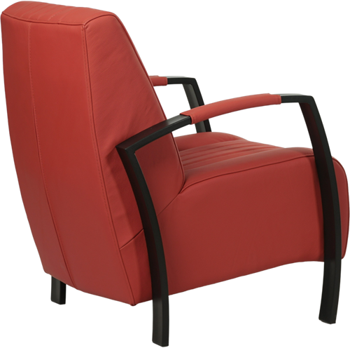Leren industriële fauteuil Glamour - Toledo Leer Siegelstein - Frame zwart-2
