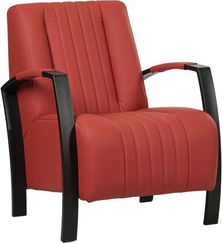 Leren industriële fauteuil Glamour - Toledo Leer Siegelstein - Frame zwart