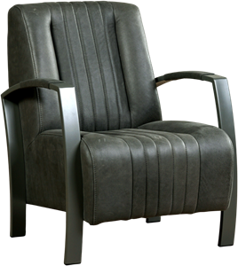 Leren fauteuil glamour 326 grijs, grijs leer, grijze stoel