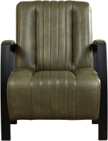 Leren industriële fauteuil Glamour - Granada leer Moss - Frame zwart-2