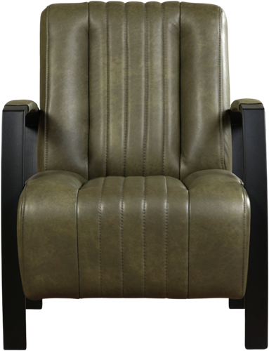 Leren industriële fauteuil Glamour - Granada leer Moss - Frame zwart-2