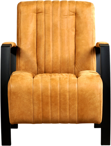 Leren industriële fauteuil Glamour - Kenia Leer Cognac - Frame zwart-2