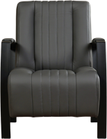 Leren industriële fauteuil Glamour - Toledo Leer Antracite - Frame zwart-2