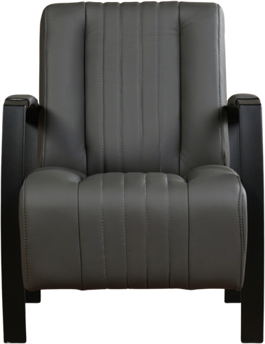 Leren industriële fauteuil Glamour - Toledo Leer Antracite - Frame zwart-2