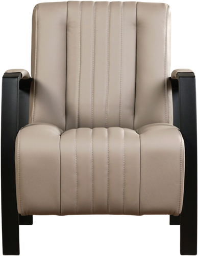 Leren industriële fauteuil Glamour - Toledo Leer Khaki - Frame zwart-2