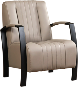 Leren fauteuil glamour 114 bruin, bruin leer, bruine stoel