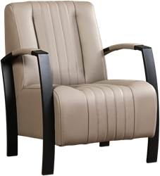 Leren industriële fauteuil Glamour - Toledo Leer Khaki - Frame zwart