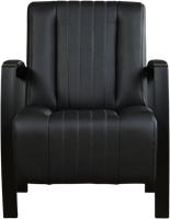 Leren industriële fauteuil Glamour - Toledo Leer Nero - Frame zwart-2