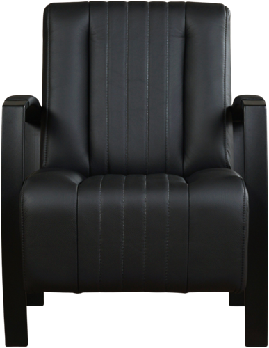 Leren industriële fauteuil Glamour - Toledo Leer Nero - Frame zwart-2