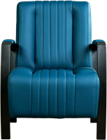 Leren industriële fauteuil Glamour - Toledo Leer Turquoise - Frame zwart-2