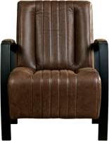 Leren industriële fauteuil Glamour - Vintage Leer Brown - Frame zwart-2