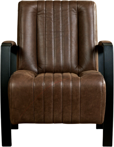 Leren industriële fauteuil Glamour - Vintage Leer Brown - Frame zwart-2