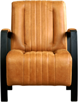 Leren industriële fauteuil Glamour - Vintage Leer Cognac - Frame zwart-2