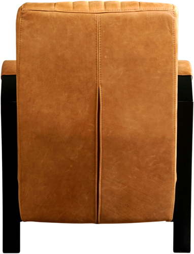 Leren industriële fauteuil Glamour - Vintage Leer Cognac - Frame zwart-3