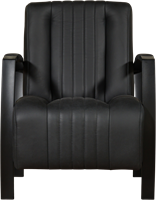 Leren industriële fauteuil Glamour - Rancho Leer Nero - Frame zwart-2