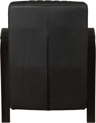 Leren industriële fauteuil Glamour - Rancho Leer Nero - Frame zwart-3