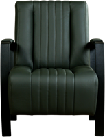 Leren industriële fauteuil Glamour - Toledo Leer Verde - Frame zwart-2