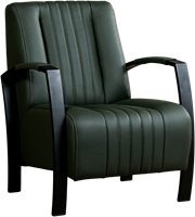 Leren industriële fauteuil Glamour - Toledo Leer Verde - Frame zwart