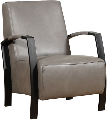 Leren industriële fauteuil Glory - Granada leer Steel - Frame zwart
