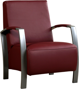 Leren fauteuil glory 275 rood, rood leer, rode stoel