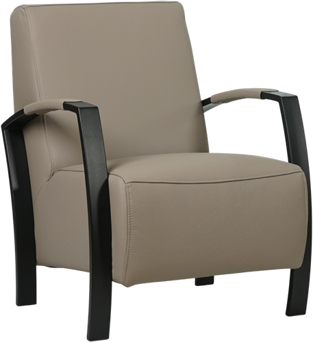 Leren industriële fauteuil Glory - Toledo Leer Khaki - Frame zwart
