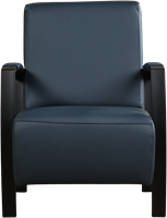 Leren industriële fauteuil Glory - Toledo Leer Marine - Frame zwart-2