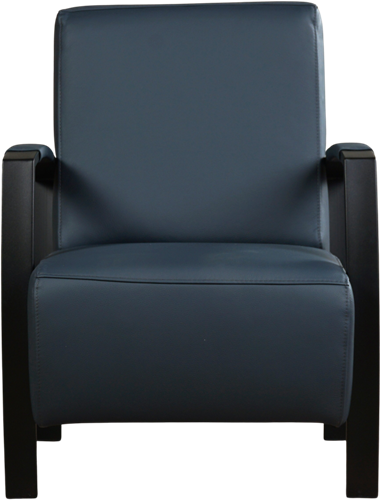 Leren industriële fauteuil Glory - Toledo Leer Marine - Frame zwart-2