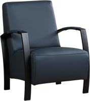 Leren industriële fauteuil Glory - Toledo Leer Marine - Frame zwart