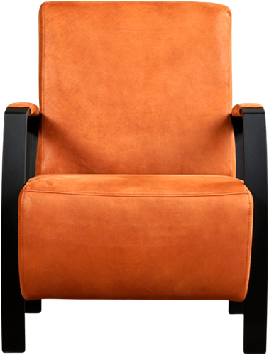 Leren industriële fauteuil Glory - Kenia Leer Rost - Frame zwart-2