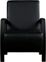 Leren industriële fauteuil Glory - Massif Leer Nero - Frame zwart-2