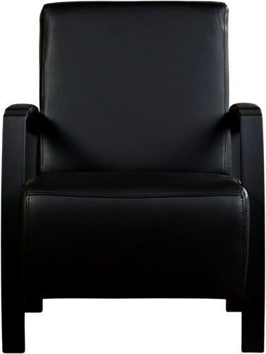 Leren industriële fauteuil Glory - Massif Leer Nero - Frame zwart-2